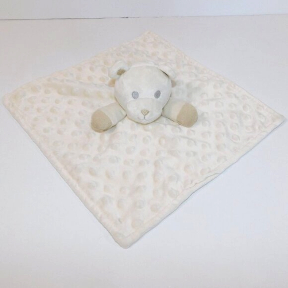 Kidgets White Cream Nubby Teddy Bear Security Blanket Baby Lovey Nunu Chikitoe